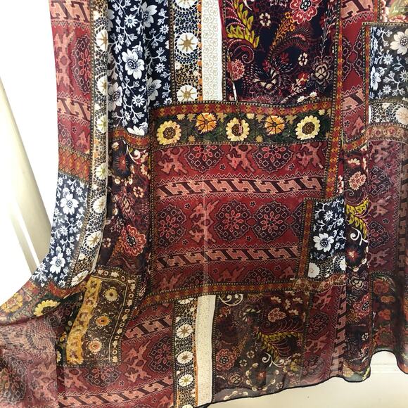 ENFOCUS Studio Flutter Sleeve Patchwork Maxi Dress 4 Bohemian Hippie Festival - Picture 4 of 11